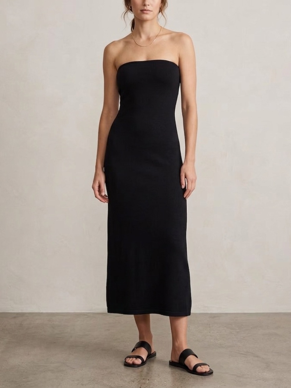 Free People Rio Strapless Sweater Maxi Dress Black Small